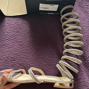 Fashion Nova Rose Gold Gladiator Sandals